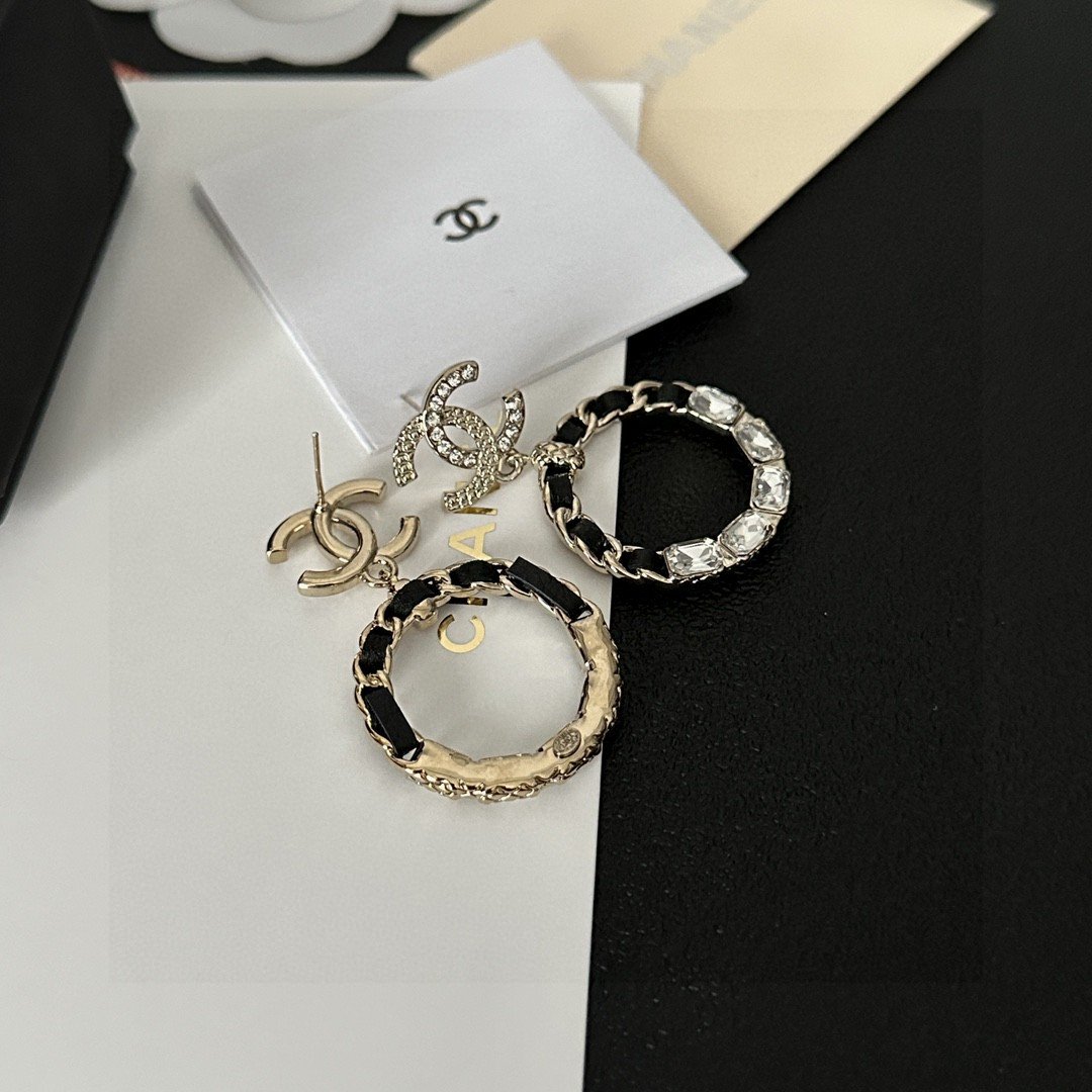 頂級原單CHANEL香奈兒圓環字母耳釘女款奢侈品耳環