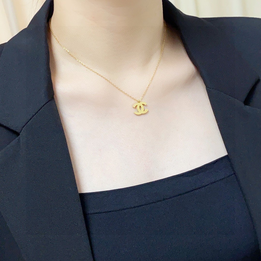 頂級A貨香奈兒雙C字母14K女款項鏈頸鏈