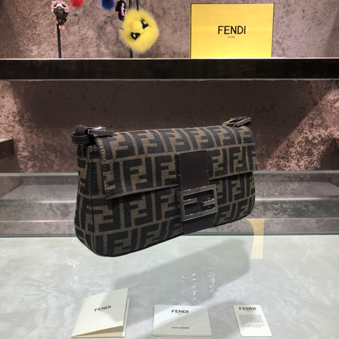 芬迪Fendi頂級原單老花設計牛皮手提包單肩包